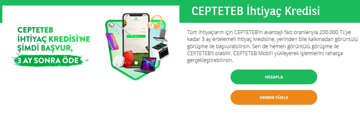 Cepteteb 3 Ay Ertelemeli Kredi Veren Bankalardan